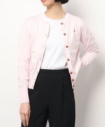 ソフトコットンベーシッククルーネックカーディガン