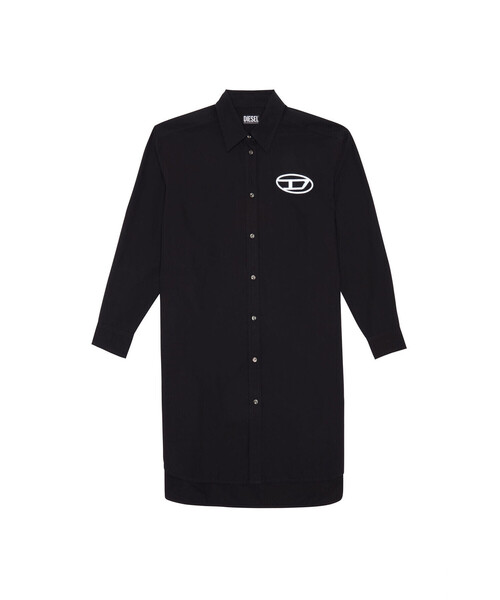 DIESEL(ディーゼル)の「レディース ワンピース シャツドレス 長袖 ビッグシルエット ロゴ(ワンピース・レディース・ホワイト/ブラック・SMALL/MEDIUM/X-SMALL/XX-SMALL)」の15枚目の写真
