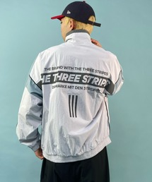 adidas/アディダス  ビッグシルエット   バックプリントスリーストライプス   ナイロンジャケット   KO577