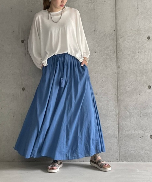 bohmal(ボマール)の「【2023SS】インド綿ギャザーマキシスカート(スカート・レディース・イエロー/オレンジ/ブルー/レッド/ロイヤルブルー/グリーン/ダークオレンジ/ブラック/ピンク・FREE)」の16枚目の写真