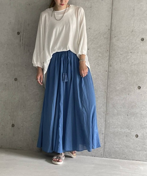 bohmal(ボマール)の「【2023SS】インド綿ギャザーマキシスカート(スカート・レディース・イエロー/オレンジ/ブルー/レッド/ロイヤルブルー/グリーン/ダークオレンジ/ブラック/ピンク・FREE)」の17枚目の写真