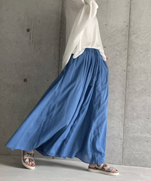 bohmal(ボマール)の「【2023SS】インド綿ギャザーマキシスカート(スカート・レディース・イエロー/オレンジ/ブルー/レッド/ロイヤルブルー/グリーン/ダークオレンジ/ブラック/ピンク・FREE)」の22枚目の写真