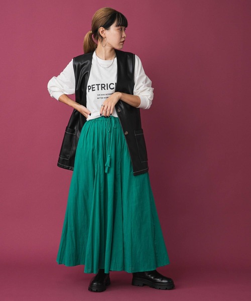 bohmal(ボマール)の「【2023SS】インド綿ギャザーマキシスカート(スカート・レディース・イエロー/オレンジ/ブルー/レッド/ロイヤルブルー/グリーン/ダークオレンジ/ブラック/ピンク・FREE)」の11枚目の写真