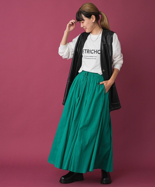 bohmal(ボマール)の「【2023SS】インド綿ギャザーマキシスカート(スカート・レディース・イエロー/オレンジ/ブルー/レッド/ロイヤルブルー/グリーン/ダークオレンジ/ブラック/ピンク・FREE)」の13枚目の写真