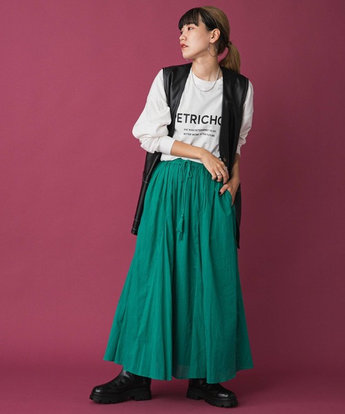 bohmal(ボマール)の「【2023SS】インド綿ギャザーマキシスカート(スカート・レディース・イエロー/オレンジ/ブルー/レッド/ロイヤルブルー/グリーン/ダークオレンジ/ブラック/ピンク・FREE)」の14枚目の写真