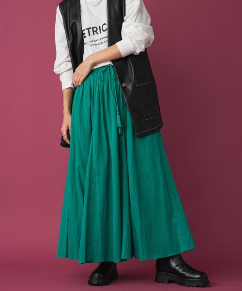 bohmal(ボマール)の「【2023SS】インド綿ギャザーマキシスカート(スカート・レディース・イエロー/オレンジ/ブルー/レッド/ロイヤルブルー/グリーン/ダークオレンジ/ブラック/ピンク・FREE)」の15枚目の写真