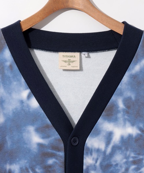 チチカカ（チチカカ）の「【ユニセックス】ムラ染めプリントカーディガン（カーディガン/ボレロ・メンズ・カーキ/ネイビー・LARGE/MEDIUM）」の6枚目の写真