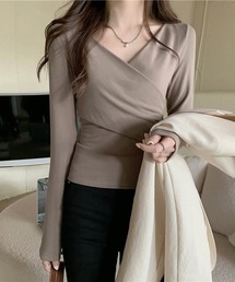 urge：（アージコロン ）の「【URGE：】カシュクール ショート丈 カットソー（Tシャツ/カットソー）」
