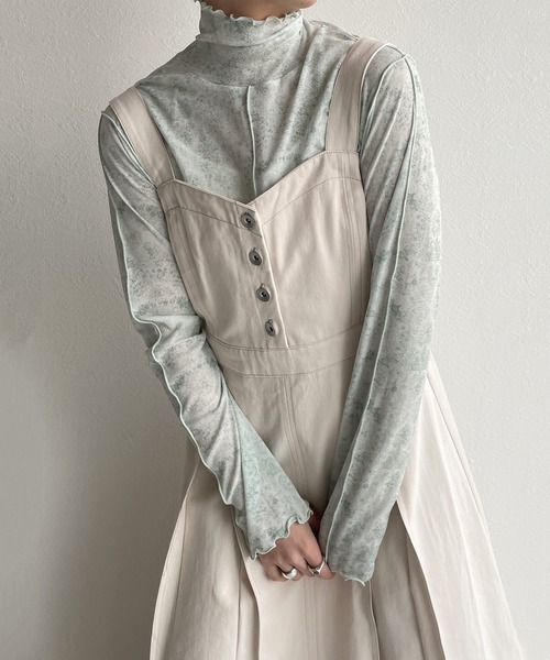 w closet（ダブルクローゼット）の「インバーテッドプリーツジャンスカ（ジャンパースカート・レディース・アイボリー/チャコールグレー/グリーン/ライム/ブルー/パープル・FREE）」の8枚目の写真