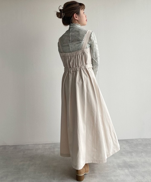 w closet（ダブルクローゼット）の「インバーテッドプリーツジャンスカ（ジャンパースカート・レディース・アイボリー/チャコールグレー/グリーン/ライム/ブルー/パープル・FREE）」の15枚目の写真