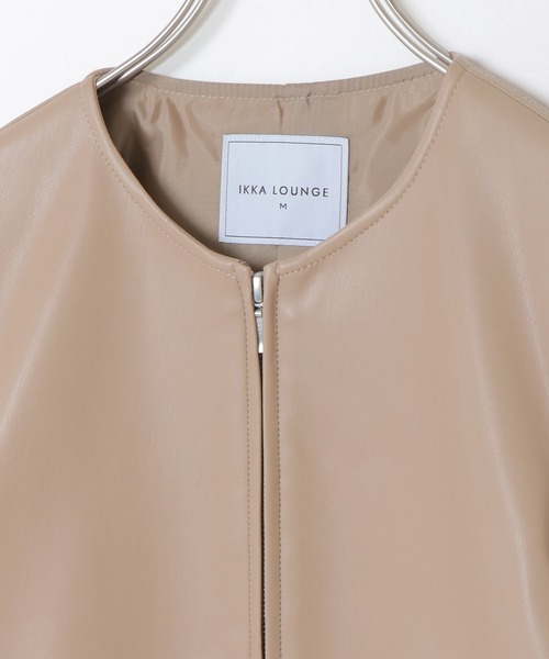 新品タグ付き✨IENA ウェザーノーカラージャケット コンパクトダブルクロス ノーカラージャケット（M5E02300＿＿