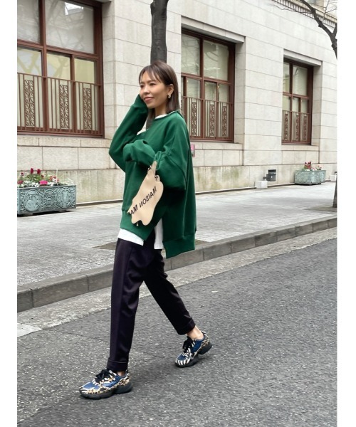 ulu(ウル)の「Original Big silhouette damage sweat(スウェット・レディース・ブラック/グリーン・FREE)」の7枚目の写真