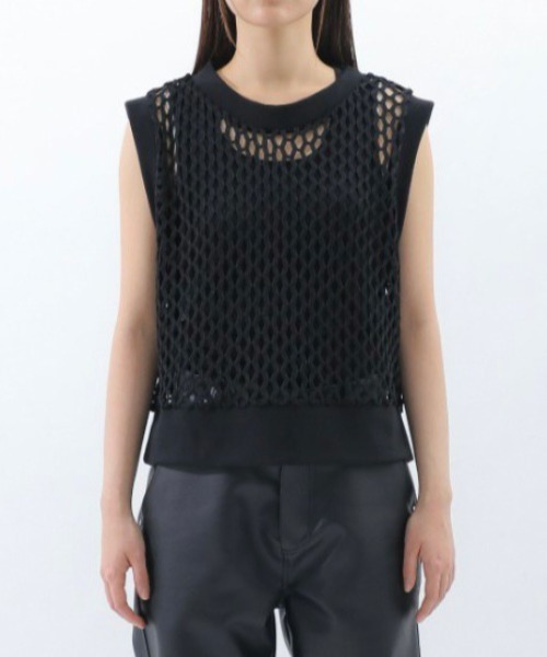 BASIC COTTON(ベーシックコットン)の「【BASIC COTTON/ベーシックコットン】22SS MESH VEST/メッシュベスト アミアミベスト(ベスト・メンズ・ブラック・ONE SIZE)」の2枚目の写真
