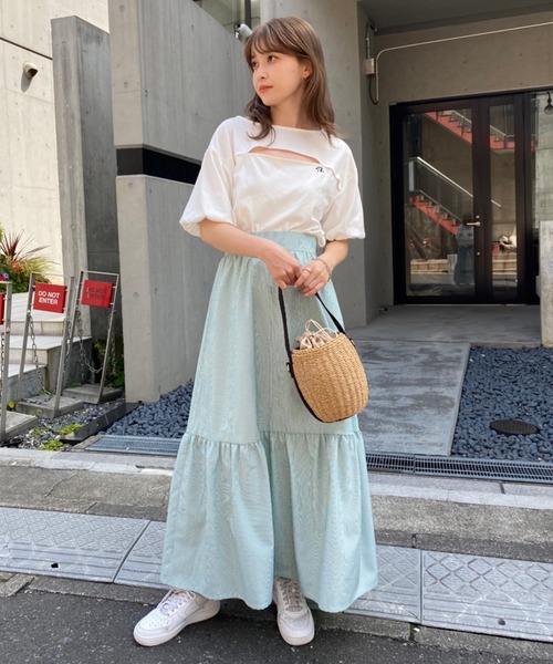 Sサイズあり ティアードスカート セットアップブラウスあり（スカート