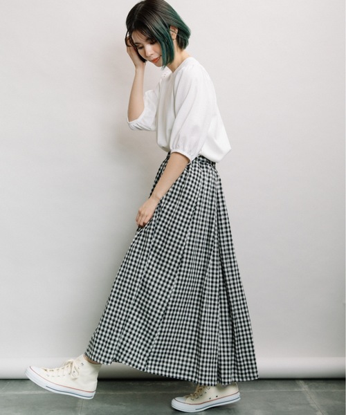 refinedworks(リファインドワークス)の「袖異素材5分袖PO(Tシャツ/カットソー・レディース・ブラック/オフホワイト/キャメル・FREE)」の22枚目の写真