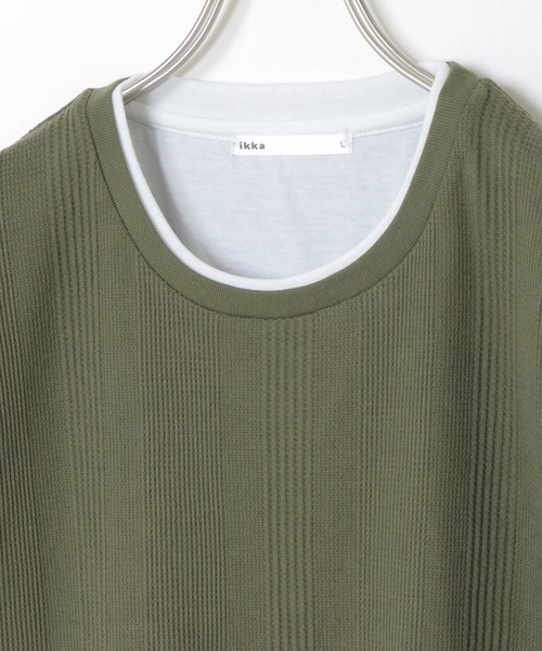 ikka（イッカ）の「5分フェイクベストT（Tシャツ/カットソー・メンズ・ライトブルー/ベージュ/ネイビー/オリーブ・S/M/L/XL）」の11枚目の写真