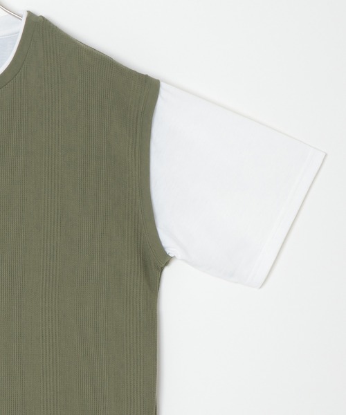 ikka（イッカ）の「5分フェイクベストT（Tシャツ/カットソー・メンズ・ライトブルー/ベージュ/ネイビー/オリーブ・S/M/L/XL）」の10枚目の写真