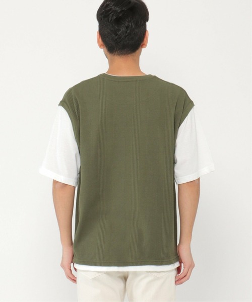 ikka（イッカ）の「5分フェイクベストT（Tシャツ/カットソー・メンズ・ライトブルー/ベージュ/ネイビー/オリーブ・S/M/L/XL）」の19枚目の写真