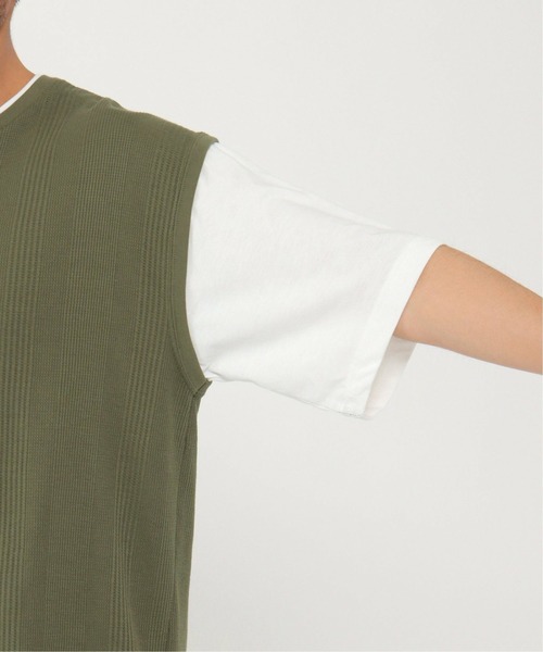 ikka（イッカ）の「5分フェイクベストT（Tシャツ/カットソー・メンズ・ライトブルー/ベージュ/ネイビー/オリーブ・S/M/L/XL）」の21枚目の写真