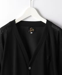 Needles ブラック メッシュ　カーディガン Mサイズ NEEDLES ニードルズ V Neck Cardigan - Poly Mesh Vネック