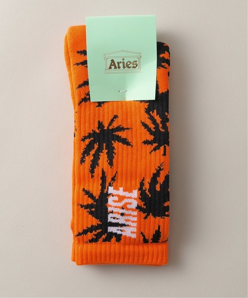 ARIES(アリーズ)の「【ARIES / アリーズ】WEED SOCKS(ソックス/靴下・メンズ・パープル系その他/オレンジ系その他・FREE)」の1枚目の写真