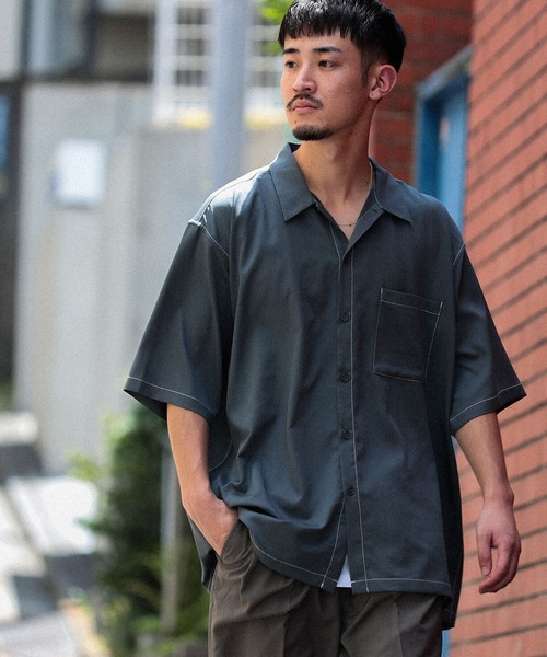 BEAMS(ビームス)の「BEAMS / ステッチ イージーフィット シャツ(シャツ/ブラウス・メンズ・ブラック/グレー/ワイン・SMALL/MEDIUM/LARGE/X-LARGE)」の2枚目の写真