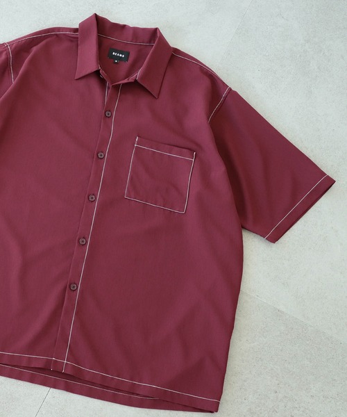 BEAMS(ビームス)の「BEAMS / ステッチ イージーフィット シャツ(シャツ/ブラウス・メンズ・ブラック/グレー/ワイン・SMALL/MEDIUM/LARGE/X-LARGE)」の3枚目の写真