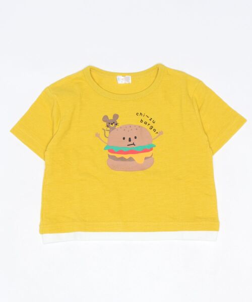 O.S.KIDS(オーエスキッズ)の「【O.S.KIDS/オー.エス.キッズ】重ね着風シャツ ハンバーガー ネズミ(シャツ/ブラウス・キッズ・マスタード・90/100/80)」の4枚目の写真