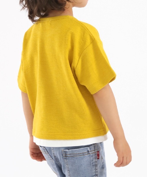 O.S.KIDS(オーエスキッズ)の「【O.S.KIDS/オー.エス.キッズ】重ね着風シャツ ハンバーガー ネズミ(シャツ/ブラウス・キッズ・マスタード・90/100/80)」の2枚目の写真