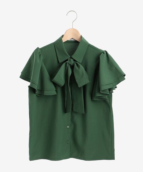 MAJESTIC LEGON（マジェスティックレゴン）の「2wayフリルスリーブブラウス（シャツ/ブラウス・レディース・ホワイト系その他2/オフホワイト/ネイビー/グレイッシュベージュ/グリーン・MEDIUM）」の5枚目の写真