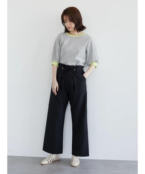 Sugar spoon（シュガースプーン）の「・SUGAR SPOON カラーリブボーダーTシャツ（Tシャツ/カットソー・レディース・ブラック/ベージュ/杢グレー/オフホワイト・FREE）」の16枚目の写真