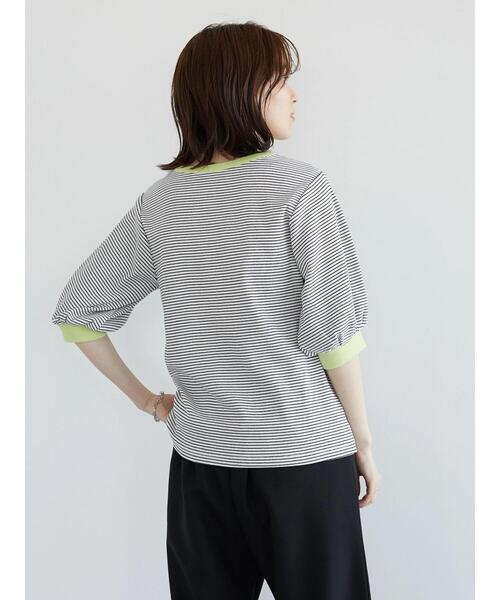 Sugar spoon（シュガースプーン）の「・SUGAR SPOON カラーリブボーダーTシャツ（Tシャツ/カットソー・レディース・ブラック/ベージュ/杢グレー/オフホワイト・FREE）」の6枚目の写真