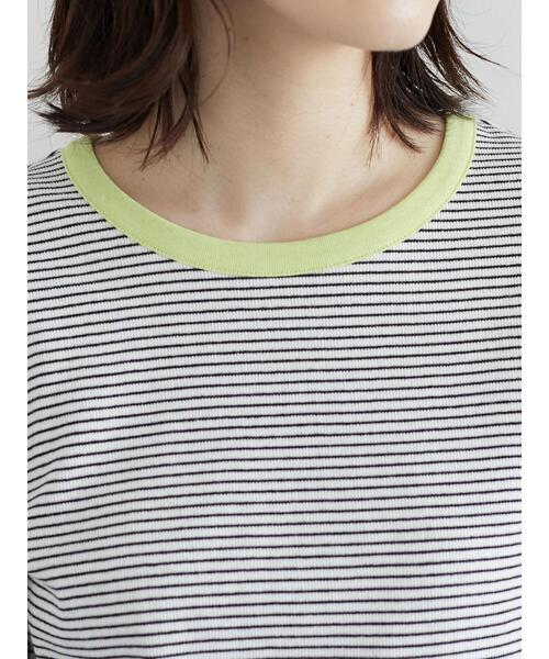 Sugar spoon（シュガースプーン）の「・SUGAR SPOON カラーリブボーダーTシャツ（Tシャツ/カットソー・レディース・ブラック/ベージュ/杢グレー/オフホワイト・FREE）」の17枚目の写真