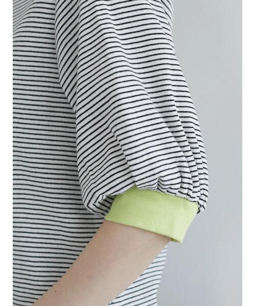 Sugar spoon（シュガースプーン）の「・SUGAR SPOON カラーリブボーダーTシャツ（Tシャツ/カットソー・レディース・ブラック/ベージュ/杢グレー/オフホワイト・FREE）」の21枚目の写真