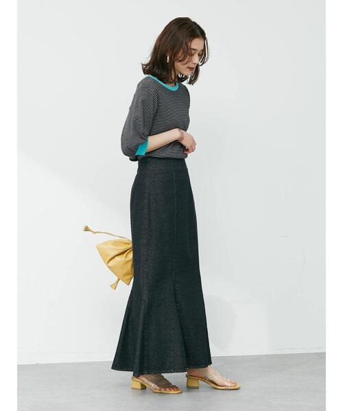 Sugar spoon（シュガースプーン）の「・SUGAR SPOON カラーリブボーダーTシャツ（Tシャツ/カットソー・レディース・ブラック/ベージュ/杢グレー/オフホワイト・FREE）」の7枚目の写真