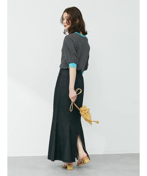 Sugar spoon（シュガースプーン）の「・SUGAR SPOON カラーリブボーダーTシャツ（Tシャツ/カットソー・レディース・ブラック/ベージュ/杢グレー/オフホワイト・FREE）」の18枚目の写真