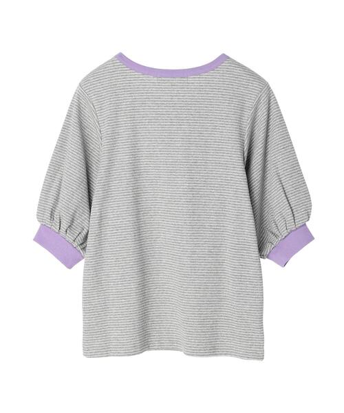 Sugar spoon（シュガースプーン）の「・SUGAR SPOON カラーリブボーダーTシャツ（Tシャツ/カットソー・レディース・ブラック/ベージュ/杢グレー/オフホワイト・FREE）」の15枚目の写真