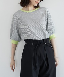 Sugar spoon | ・SUGAR SPOON カラーリブボーダーTシャツ(Tシャツ/カットソー)