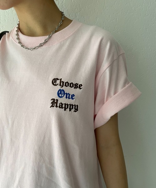 チャオパニック　Tシャツ　白　赤ロゴ　カッコイイ DOGS】ユニセックスアニマル刺繍ロゴ半袖TEE（Tシャツ