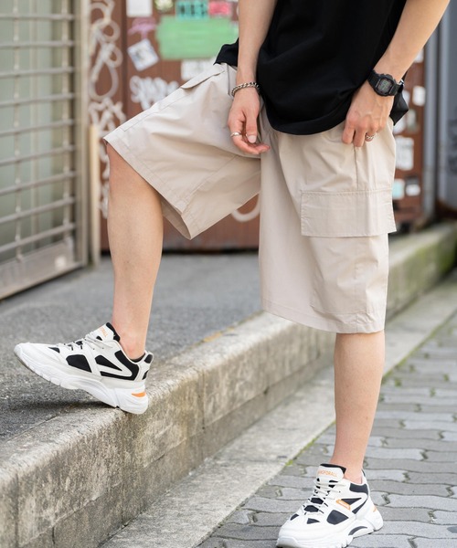 Rocky Monroe(ロッキーモンロー)の「タイプライター タックワイドミリタリーカーゴイージーショートパンツ(カーゴパンツ・メンズ・ベージュ/ブラック/ブルー/チャコールグレー/グリーン/カーキ・L/LL/M)」の15枚目の写真