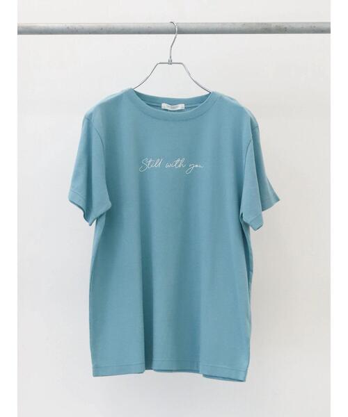 Green Parks(グリーンパークス)の「筆記体ロゴTシャツ(Tシャツ/カットソー・レディース・ブルーグリーン/オフホワイト/ブラウン・FREE)」の17枚目の写真