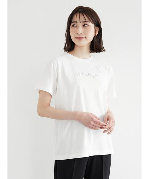 Green Parks(グリーンパークス)の「筆記体ロゴTシャツ(Tシャツ/カットソー・レディース・ブルーグリーン/オフホワイト/ブラウン・FREE)」の16枚目の写真