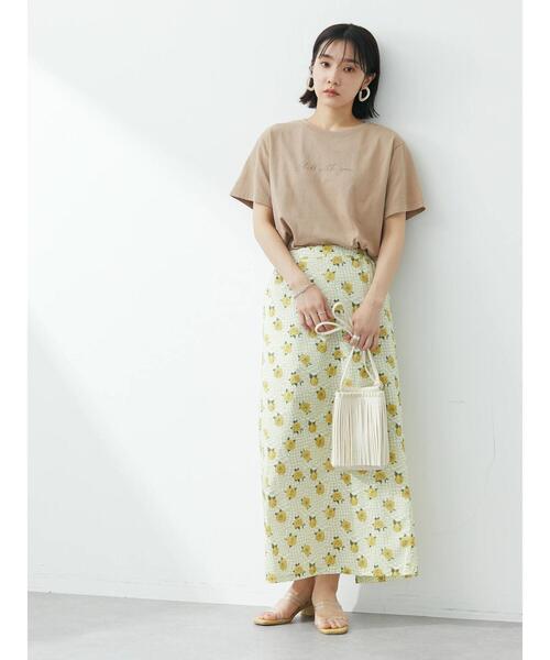 Green Parks(グリーンパークス)の「筆記体ロゴTシャツ(Tシャツ/カットソー・レディース・ブルーグリーン/オフホワイト/ブラウン・FREE)」の4枚目の写真