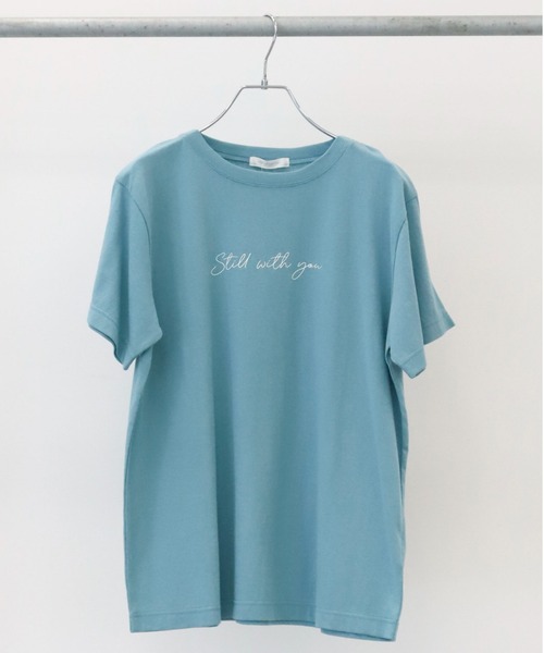 Green Parks(グリーンパークス)の「筆記体ロゴTシャツ(Tシャツ/カットソー・レディース・ブルーグリーン/オフホワイト/ブラウン・FREE)」の3枚目の写真