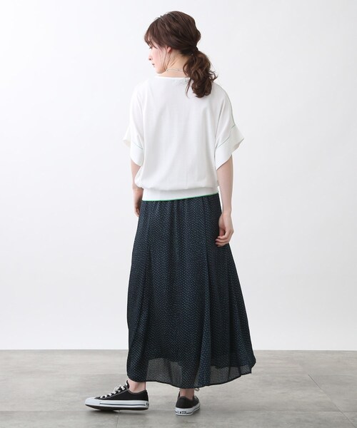 INDIVI（インディヴィ）の「◆【太田莉菜さん着用/洗える/インポート】ドット柄ナローロングスカート（スカート・レディース・ブラック系/ホワイト系その他/ブルー系・36/38/40/15 /05/13/19/12/03）」の21枚目の写真