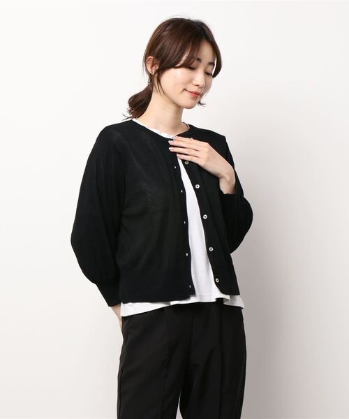 ehka sopo（エヘカソポ）の「ベーシックカーディガン（カーディガン/ボレロ・レディース・ブラック/グリーン/レッド・ﾌﾘ-）」の9枚目の写真