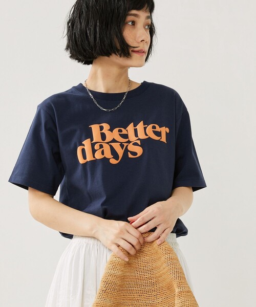 FREAK'S STORE(フリークスストア)の「DAYS TEE/デイズロゴTシャツ(Tシャツ/カットソー・レディース・オフホワイト/イエロー/ネイビー・フリ-)」の2枚目の写真
