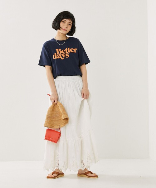 FREAK'S STORE(フリークスストア)の「DAYS TEE/デイズロゴTシャツ(Tシャツ/カットソー・レディース・オフホワイト/イエロー/ネイビー・フリ-)」の8枚目の写真