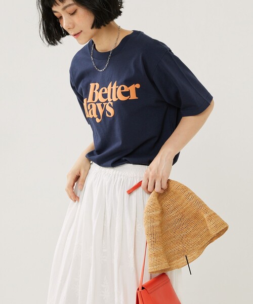 FREAK'S STORE(フリークスストア)の「DAYS TEE/デイズロゴTシャツ(Tシャツ/カットソー・レディース・オフホワイト/イエロー/ネイビー・フリ-)」の9枚目の写真