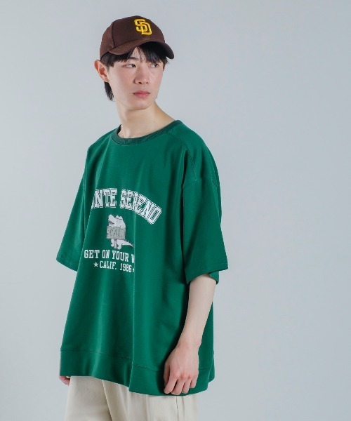 improves（インプローブス）の「プリント＆刺しゅう スウェット オーバーサイズ 半袖Tシャツ（Tシャツ/カットソー・メンズ・アッシュ/オレンジ/グリーン・MEDIUM/LARGE）」の10枚目の写真
